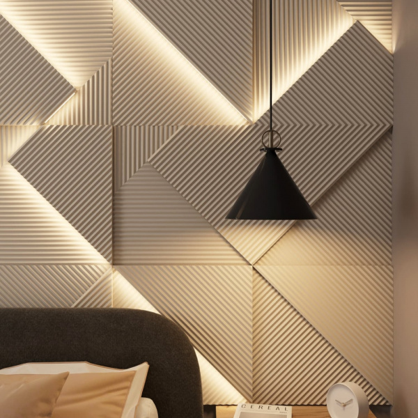 Модульная стеновая 3D панель с LED подсветкой CRYSTAL / АМАРОК