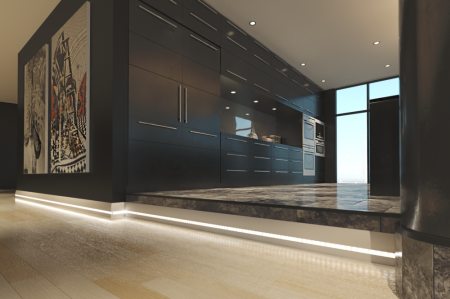 Плинтус для подсветки LED «EVROWOOD» PN 080 2000х95х16 мм.