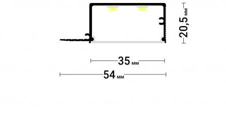 Flexy GIPS KONTUR 01 - контурный профиль для гипсокартона. Длина 2 м.п.