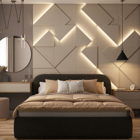 Модульная стеновая 3D панель с LED подсветкой CRYSTAL / АМАРОК