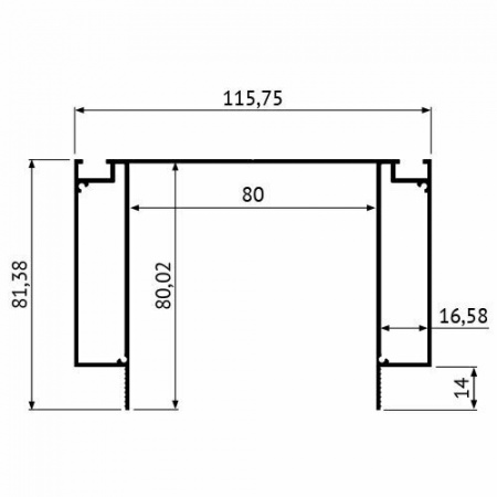 НС 80 - Ниша для спотов для гипсокартона FerGipps. Длина 2 м.п.