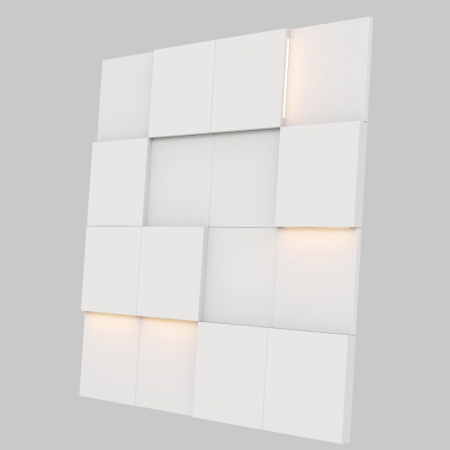 Модульная стеновая 3D панель с LED подсветкой  PIXEL / МИЛК