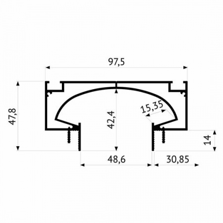 СТ 52 - Световой туннель для гипсокартона FerGipps. Длина 2 м.п.