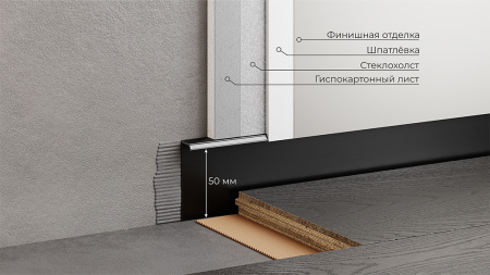 Скрытый плинтус СП-01. Длина 2 м.п.