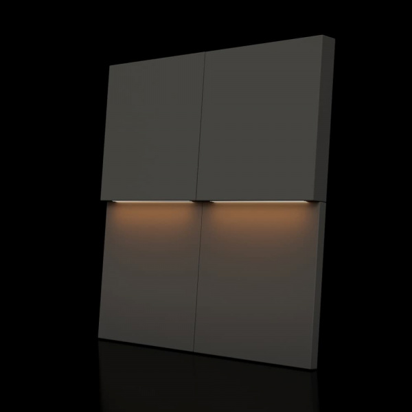 Модульная стеновая 3D панель с LED подсветкой  PIXEL / ДАРК ГРЕЙ