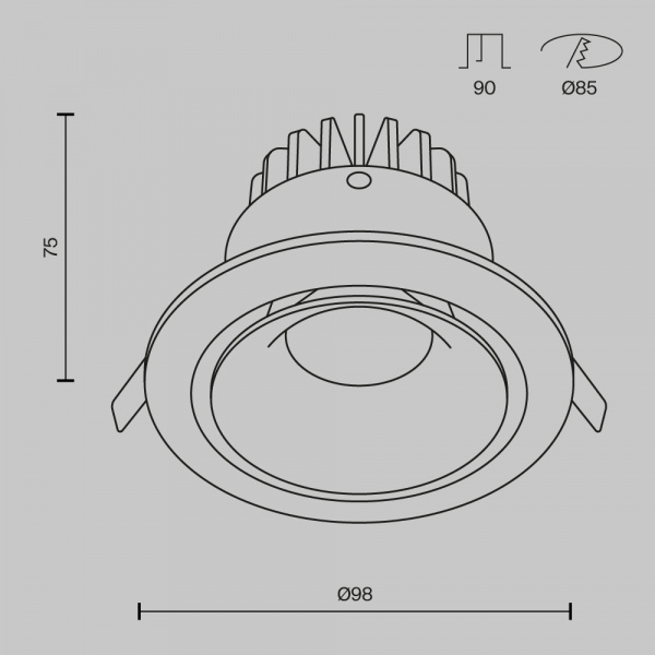 Встраиваемый светильник Technical DL031-2-L12W