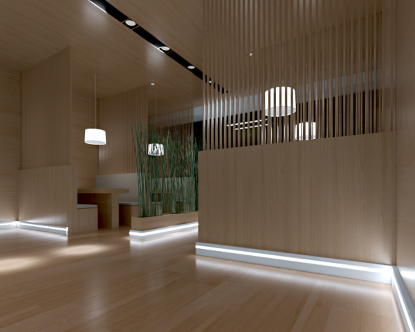 Плинтус для подсветки LED «EVROWOOD» PN 021 2000х70х16 мм.