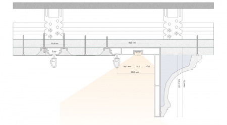 ОК 100 - скрытый карниз для гипсокартона FerGipps. Длина 2 м.п.