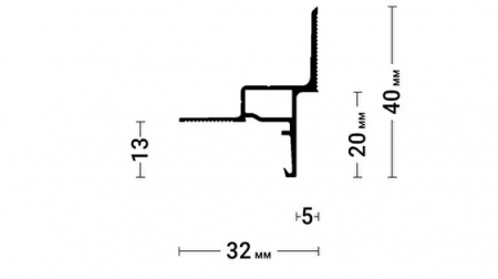 Flexy GIPS EURO 03 - теневой профиль для гипсокартона. Длина 2 м.п.