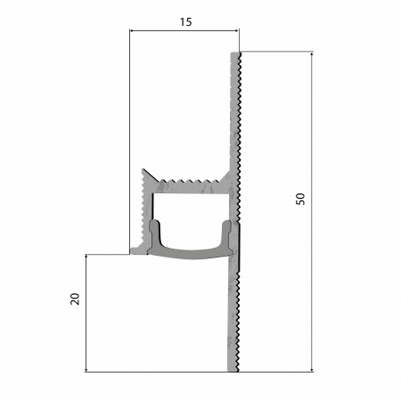 Теневой профиль ПР-01. Длина 2,5 м.п.