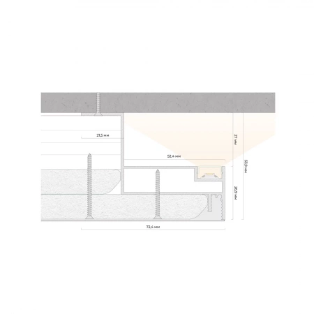 ТВ 52 - ТВ-остров для гипсокартона FerGipps. Длина 2 м.п.