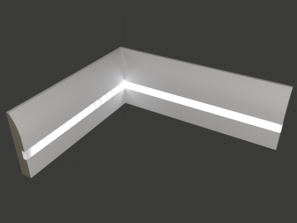 Плинтус для подсветки LED «EVROWOOD» PN 080 2000х95х16 мм.