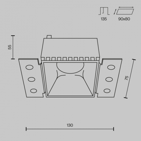 Встраиваемый светильник Technical DL051-01-GU10-SQ-W