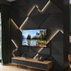 Модульная стеновая 3D панель с LED подсветкой CRYSTAL / ДАРК ГРЕЙ