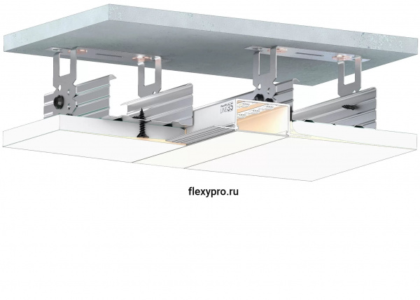 Flexy GIPS LINE 35 - световой профиль. Длина 2 м.п.