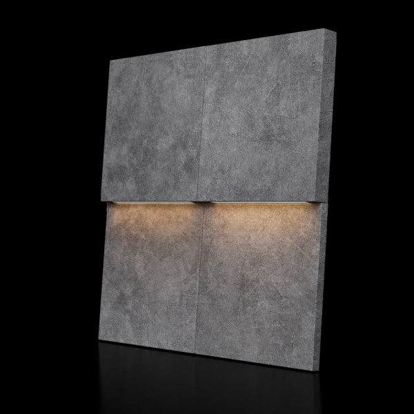 Модульная стеновая 3D панель с LED подсветкой  PIXEL / ГРАФИТ